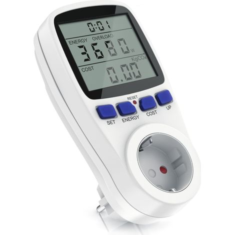 CSL Energiekostenmessgerät - Stromverbrauchszähler, Energiekosten Anzeige - Stromzähler - 3680W - Energiemessgerät mit integriertem Berührungsschutz (1/5)
