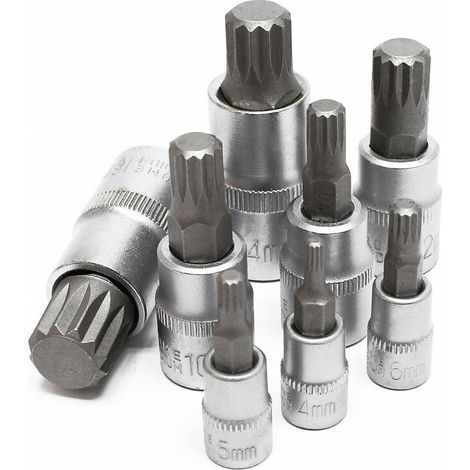 Jeu de douilles XZN Denture multiple 8 Pièces M4 - M16 (1/3)