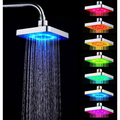 Pommeau de douche pour salle de bain à domicile, 7 couleurs, lumière d'eau LED romantique (1/5)