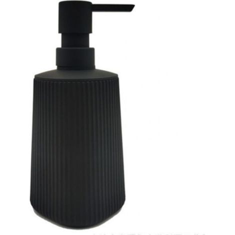 Distributeur Savon Moderne Distributeur de Savon pour Salle de Bain & Cuisine en Verre Distributeur de Savon de Salle de Bain 380ml pour Salle de Bain Plan de Travail (Noir - 1 pièce) (1/5)