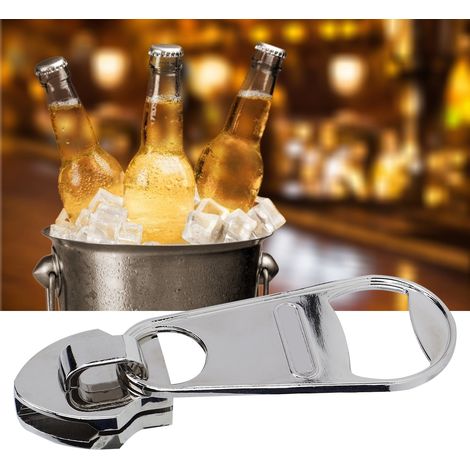 Ouvre-bouteille magnétique en alliage de zinc en forme de fermeture éclair, ouvre-boîte magnétique pour réfrigérateur, décoration pour la maison, le bar ou une fête. (1/5)