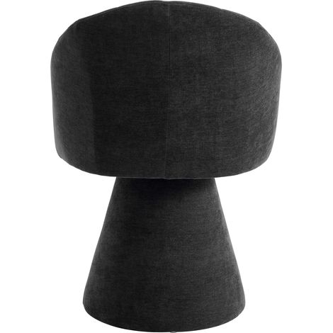 Chaise de salle à manger moderne rembourrée, siège en tissu avec dossier arrondi, sans accoudoirs, fauteuil design d'accent pour salon, cuisine, chambre, lot de 1 – Gris (1/5)