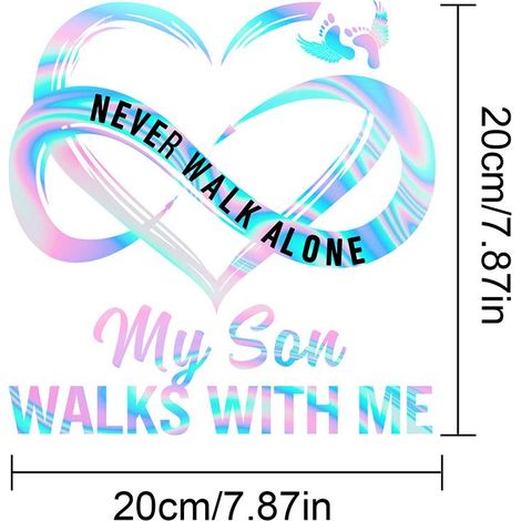 Lot de 3 autocollants « Never Walk Alone » pour la famille, pour voiture, bagages, ordinateur portable, réfrigérateur, moto, skateboard. (1/5)