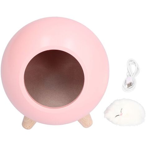 Lámpara de ambiente USB para dormitorio infantil de niñas, luz nocturna LED con dibujos animados, color rosa cálido. (1/5)