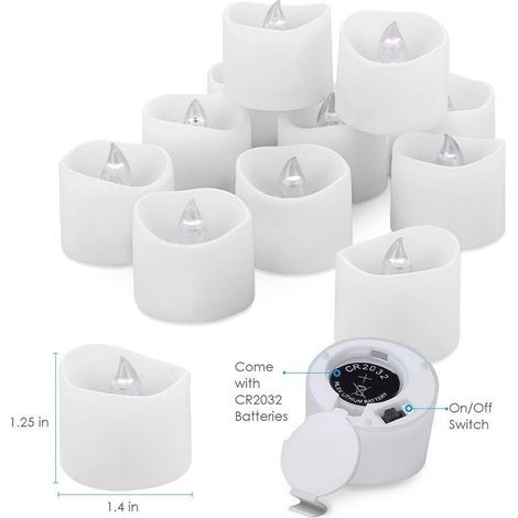 LED-Kerzen mit Timer, flammenlose Teelichtkerzen, automatisch 6 Stunden an und 18 Stunden aus, 12er-Pack, warmweiß (1/5)