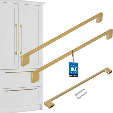 Tirador para muebles de cocina KOTARBAU® Clásico Moderno Oblongo Largo Oro Mate 358 MM Espacio entre 320 MM Juego de 2