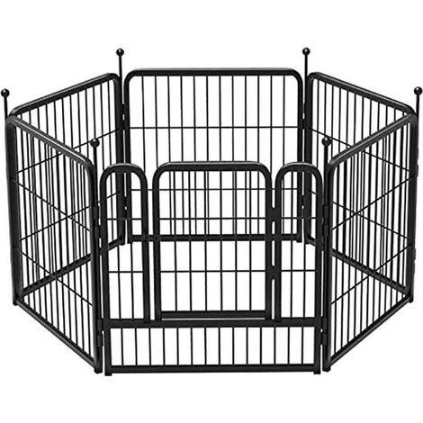 6pcs 50/60cm Multifunctional Pet Playpen Solid Rustproof Non-Slip Metal Black