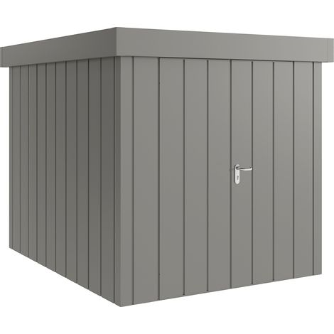 Hörmann Metall-Gerätehaus "Juno" mit Flachdach, JFD6 - Modern Europapromotion, 214 x 262 cm (B x T), graualuminium, 2-flüglige Tür (1/5)