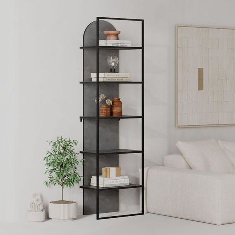 Libreria Archy 5 ripiani in colore retro grey