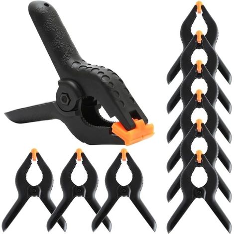 10 Pièces 4 Pouces en Nylon en Plastique Pince à Ressort Clips pour Boiseries, Meubles de Jardin, Studio Photo, Mousseline de Fond Etc (1/5)