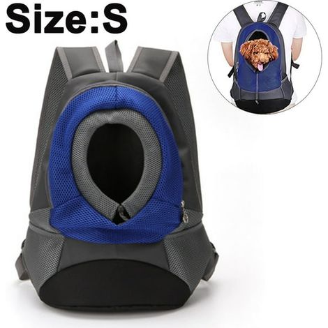 Sac à dos transporteur pour chien et chat, sac ventral avec tête respirante, idéal petits et moyens chiens, randonnée extérieur voyage (1/5)