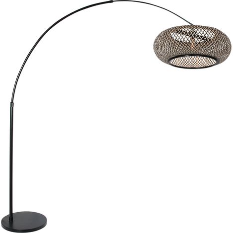 Steinhauer - lampada da terra - Sparkled Light - nero - bambù
