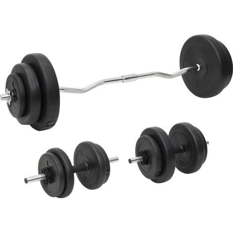 Langhantel und Kurzhantel mit Gewichten 60 kg