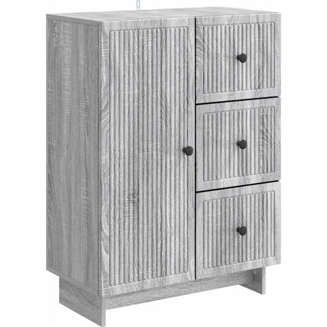 vidaXL  Sideboard  Grey Sonoma 66 x 34.5 x 90 cm Engineered Wood