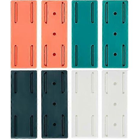 Lot de 8 supports de prise sans perçage, supports de multiprise auto-adhésifs, supports pour multiprise, supports de prise murale, supports de protection contre les surtensions. (1/5)