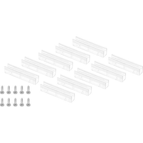 Pack of 20 Plastic Mounting Brackets for LED Strip Lights with Screws for 6 x 12 mm Rgb Bright Neon Ribbon Cable Transparent (1/5)