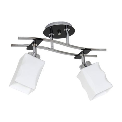 Plafonnier chromé 2 globes blanc Derby 2xE27 Luminex