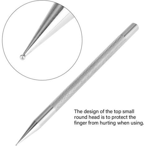 stylo Scriber Outil de marquage de stylo de positionnement de graveur de cuir en acier inoxydable, chaussures ceinture (1/4)