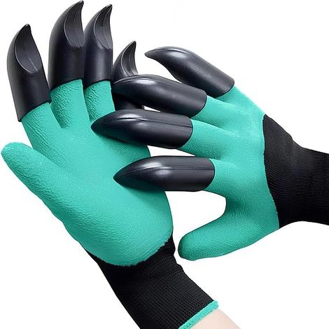 Gants de jardinage à griffes – 1 paire, taille universelle (bleu-vert) – Creusage rapide, imperméables, résistants aux perforations (1/5)