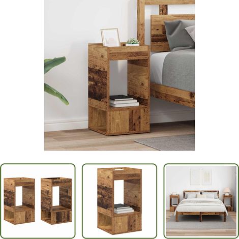Altholz Beistelltisch - Beistelltisch 2 pcs Altholz 30 x 30 x 56 cm Holzwerkstoff (1/5)