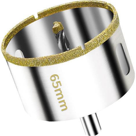 Scie Cloche Diamantée avec Mèche Pilote, Foret Trépan Diamant pour Carrelage, Porcelaine, Verre, Marbre et Céramique (65mm) (1/5)