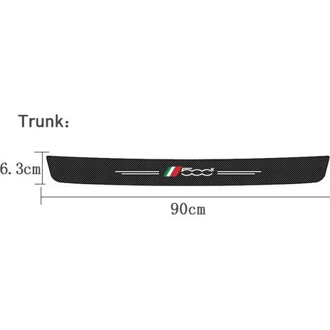 (1 pièce pour coffre) Seuil de porte avant et arrière pour Fiat 500x 500,logo en fibre de carbone,protection de seuil de coffre et de pare-chocs,autocollants (1/3)