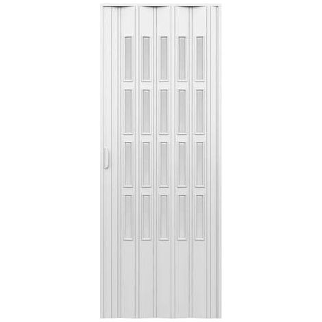 PORTE D'AMEUBLEMENT POUR INTÉRIEUR À SOUPAPE AVEC VERRE BLANC BISEAUTÉ Dimensions : 83 x 214 cm