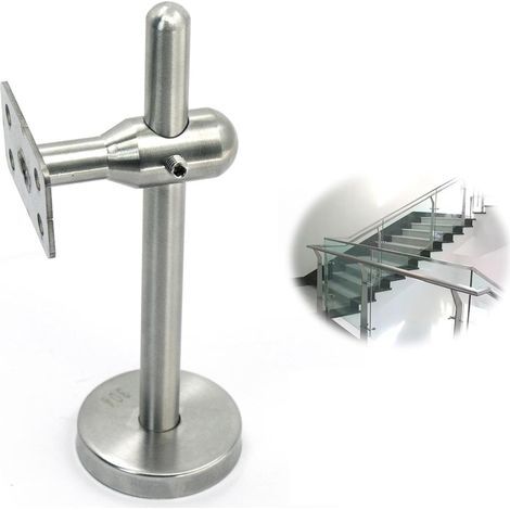 Support de Main Courante Réglable -Acier Inoxydable Supports Muraux Pour Couloirs, en Acier Inoxydable Poli Pour Montage Mural Socle de Main Courante, Rampe de Couloir, Main Courante à l'ancienne (1/5)