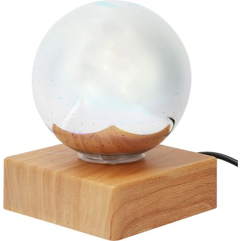 Lumière de nuit en verre, lampe de chevet USB décorative, veilleuse colorée, cadeau de Noël multicolore (1/5)