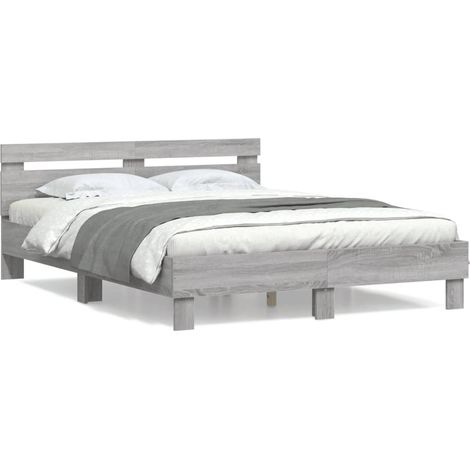 Maison Exclusive - Cama con cabecero madera de ingeniería gris So