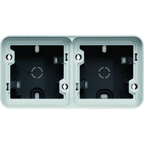 Boîte en saillie Cubyko pour mécanisme associable - 2 postes Horizontaux - Gris - WNA682- Hager