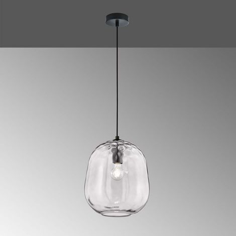 Pendelleuchte Esstischlampe Hängeleuchte Glas grau transparent Esszimmerleuchte (1/3)