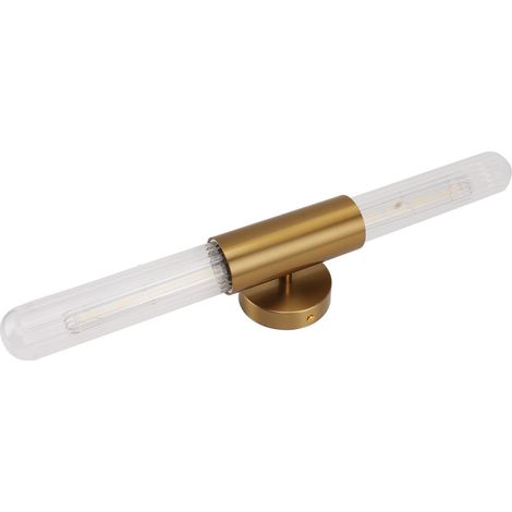 Applique murale dorée avec 2 abat-jour en verre, éclairage LED pour salle de bain ou chambre, 85-265 V (1/5)