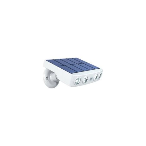 Lampe solaire extérieure étanche orientable – Détecteur de mouvement – 4 Leds COB 500 lumens – Recharge rapide – IP65 pour intempéries (1/5)
