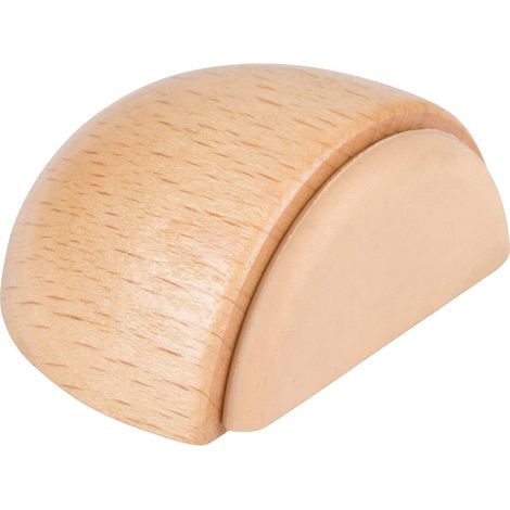 Arrêt de sol adhésif semi-circulaire décoratif en bois avec finition chêne et caoutchouc de couleur beige - Protège des chocs des murs et des meubles - Ø 45 x 25 mm