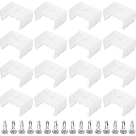 120 Pack of 120 LED Neon LED Strip Light Mounting Clips Silicone Neon Strip Lights Mounting Brackets for 18mm to 20mm Translucent (1/5)