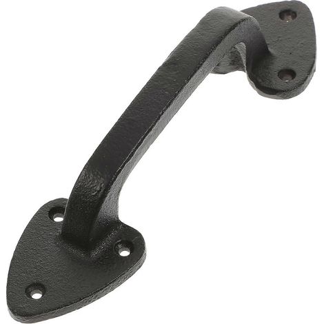 Poignée de porte noire, poignée de porte coulissante, poignée de porte de garage en fonte (1/5)
