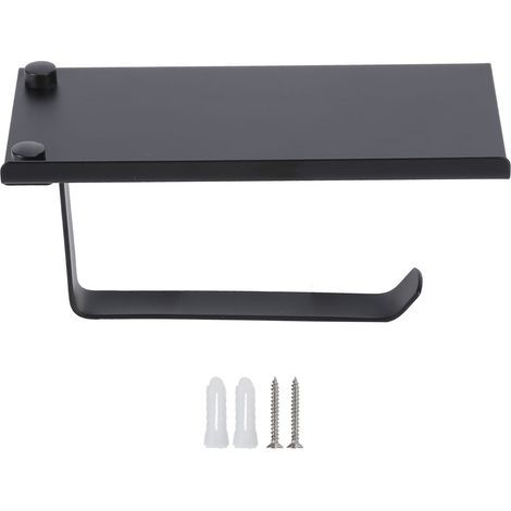 Toilettenpapierhalter aus Edelstahl 304, rostfreier Handyhalter für Bad und Küche – Schwarz (1/5)
