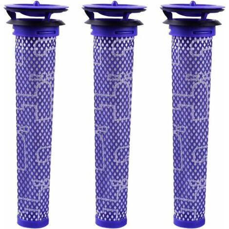QORVA-Filtre pour aspirateur Dyson V8, V7, V6 DC62, filtre bleu standard en mélange de matériaux, lot de 3