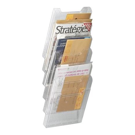 Trieur mural vertical plastique Exacompta 6 compartiments 24 x 32 cm - cristal (1/4)