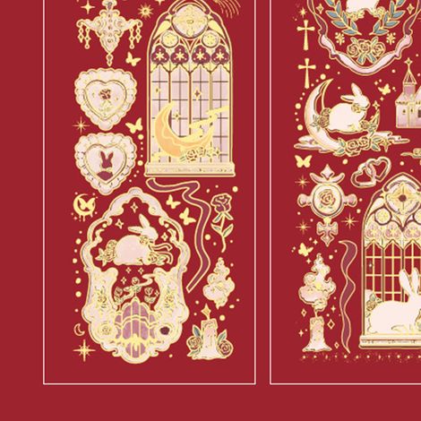 Autocollants plats Mr. Paper - Série Clair de Lune, papier décoratif doré en relief pour journal (3 feuilles) - Fête Douce (1/5)