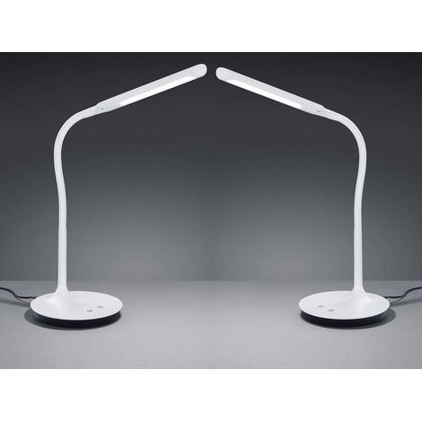 LED Schreibtischleuchten 2er SET Weiß, dimmbar, Flexgelenk, 41cm hoch (1/5)