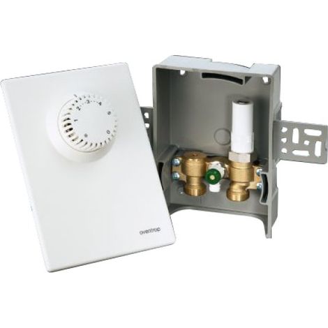 Kit de instalación de pared con profundidad de construcción de válvulas termostáticas preadjustibles 57 mm de 57 mm de blanco