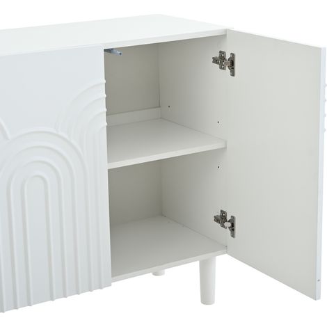 12038,579 cm. Meuble de salon avec 3 portes. Des armoires dotées d’un grand espace de rangement. Meuble de chevet pour le lit et le salon. Armoire à tiroirs réglables. Couleur blanche, en MDF. Pieds d (1/5)