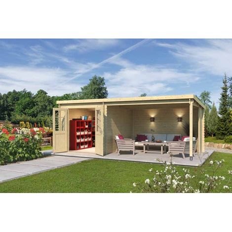 Saint Raul-Log Cabin, Wooden Garden Room, Timber Summerhouse, Home Office - L590 x W303.9 x H222.3 cm