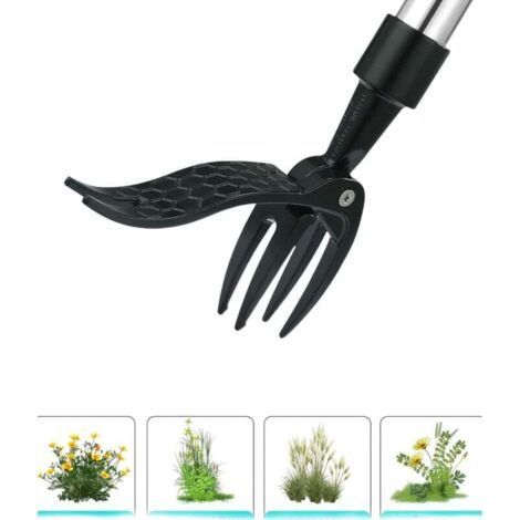 Standing Weeder, Weed Puller, Twister Claw Manual Weeding Steel Tool, Long Handle with 4 Claws, Roots Gardening Tool for Garden Lawn (1/4)
