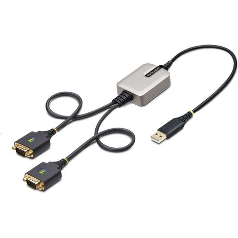 StarTech.com Cavo da USB a seriale a 2 porte da 60 cm, Viti/dadi DB9 intercambiabili, ritenzione COM, USB-A a DB9 RS232, FTDI, protezione ESD di livello 4, Windows/macOS/ChromeOS/Linux - Struttura rob