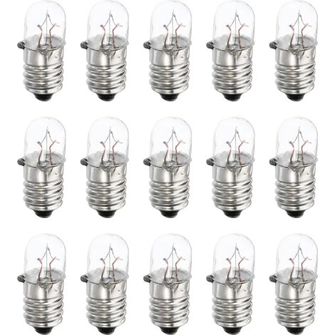 Ampoules Miniatures E10 24V 3W Jaune Chaud Lot de 15 avec Boîte Verre et Métal pour Lampe de Poche Instrumentation Signalisation (1/5)