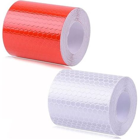 Ruban Réfléchissant Autocollant Rouge et Argent 5mm x 1m pour Vélo Voiture Moto Sécurité Nuit (1/4)