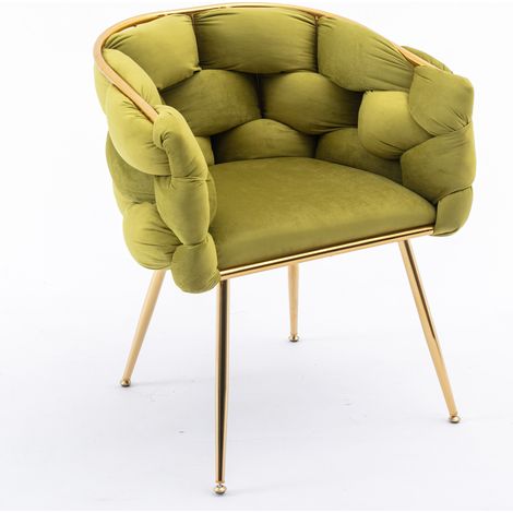 Chaise d'appoint luxueuse et moderne, chaise de coiffeuse avec structure métallique pour chambre, salon, salle à manger (1/5)